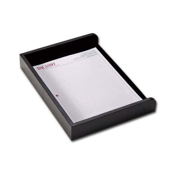 Dacasso Classic Black Leather Side Load Letter Tray AG-1068